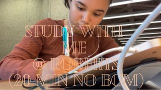 [Study with Me] @ Roberts Library 📑 (20 minutes with no BGM)