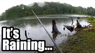 Fishing In The RAIN For BASS and Bluegill