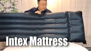 Intex Inflatable Fabric Camping Air Mattress with Built-In Pillow, 72.5" x 26.5" x 6.75" review