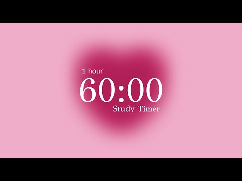 No-Break Study Timer 🌸 | 1 Hour of Pink Aesthetic Productivity