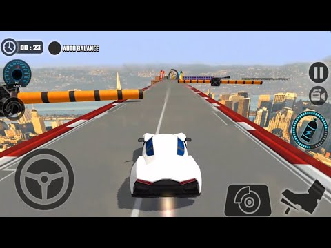 Impossible Car Tracks 3D - White Sport Car Driving Stunt Mode - All Vehicles Unlocked Gameplay