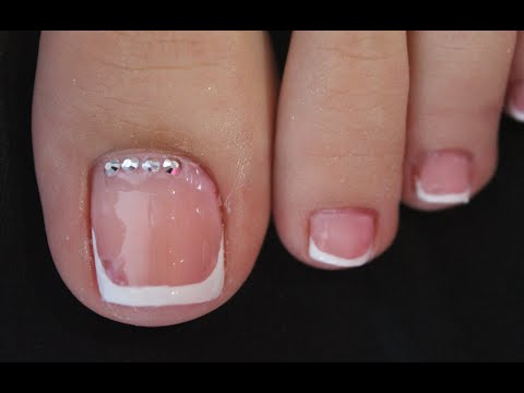 DISEÑO DE UÑAS PARA PIES FRANCES SENCILLO Y FACIL DE HACER – FRENCH NAIL ART – NLC