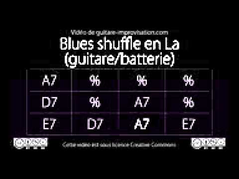 Blues shuffle en La (130 bpm) : Bass Backing track (guitar/drums only)
