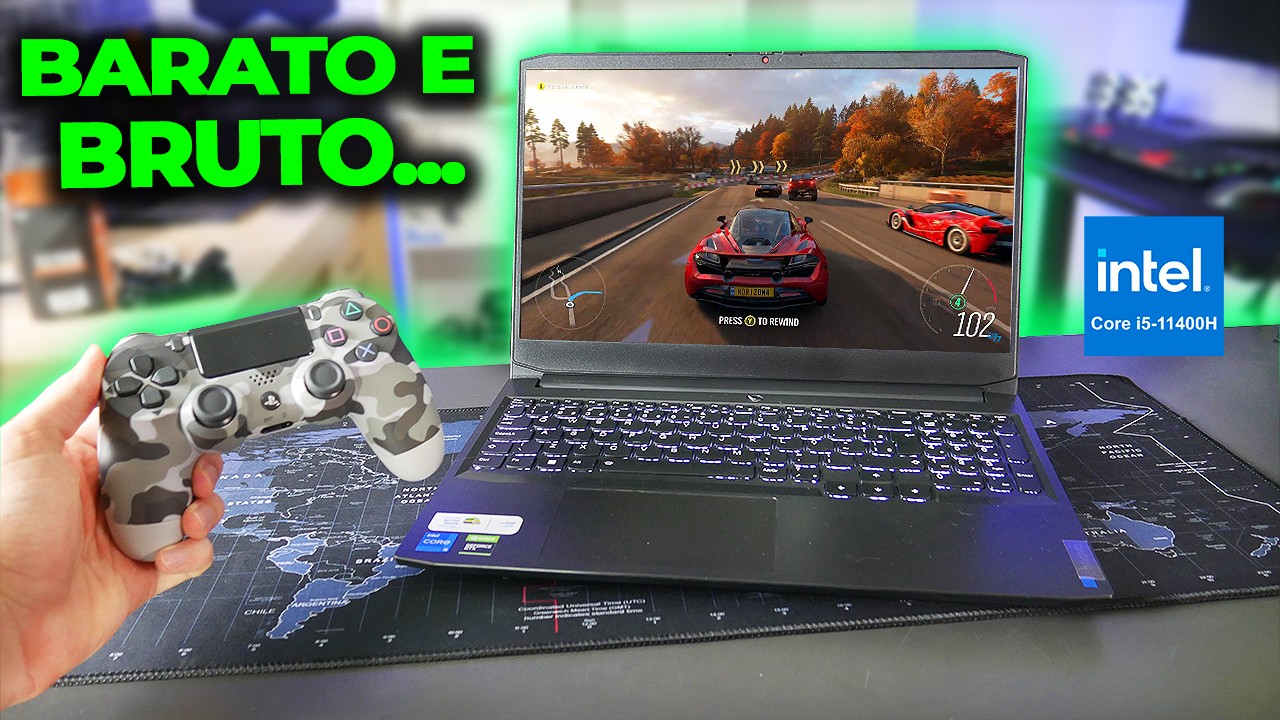 Miniatura da avaliação em vídeo de Notebook Lenovo Ideapad Gaming 3i I5 16GB 512GB SSD RTX 3050 Linux Preto