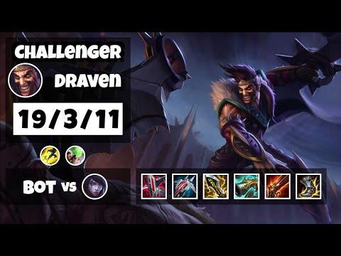 Draven Bot Lane 11.18 Challenger Gameplay Replay S11 (19/3/11) - EU