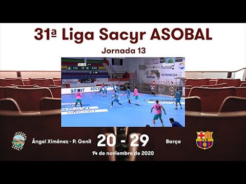 31ª Liga Sacyr ASOBAL J13: Ángel Ximénez - P. Genil - Barça 20-29