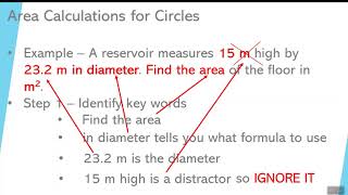 Video 6 Area of a Circle