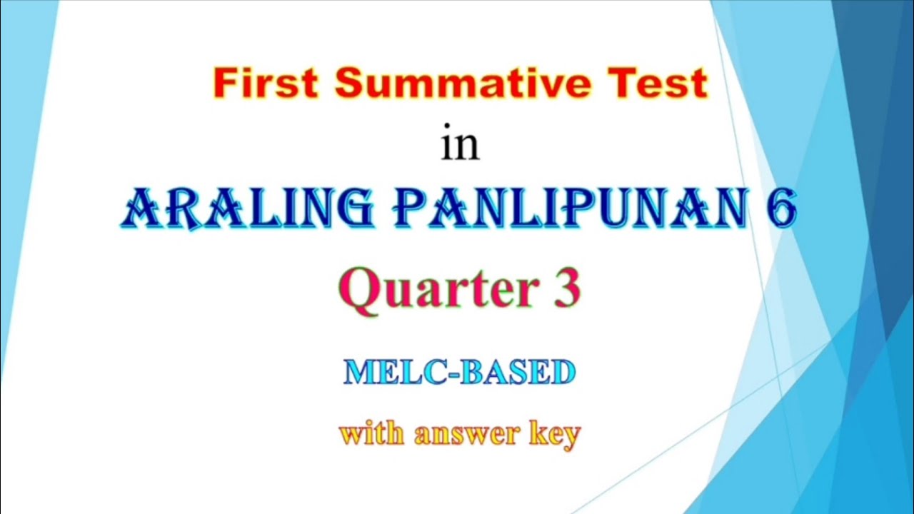 Quarter 3, First Summative Test in AP 6 with answer key,