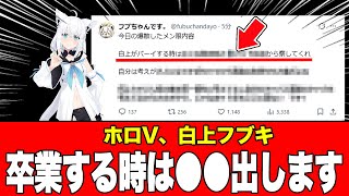 【卒業の合図について】ホロライブ白上フブキ、サブ垢で「ある卒業の合図」について言及し話題に