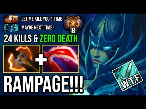 SUPER Brutal Rampage Phantom Assassin 1 Crit Disappear with Battlefury 24Kills & Zero Death DotA 2