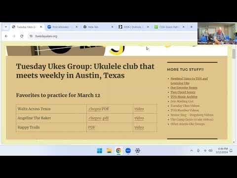 Tuesday Ukulele Group March 12, 2024