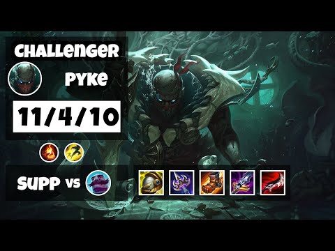 Pyke Support 11.17 Challenger Gameplay Replay - S11 (11/4/10) - NA