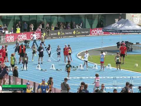 Boys U11 80m Hurdles Timed Final 2: 2022/23 State Track and Field Championships