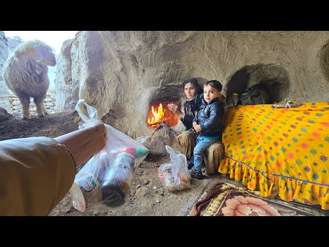 Inside a Freezing Mountain Cave ❄️ Real Iranian Nomadic Life