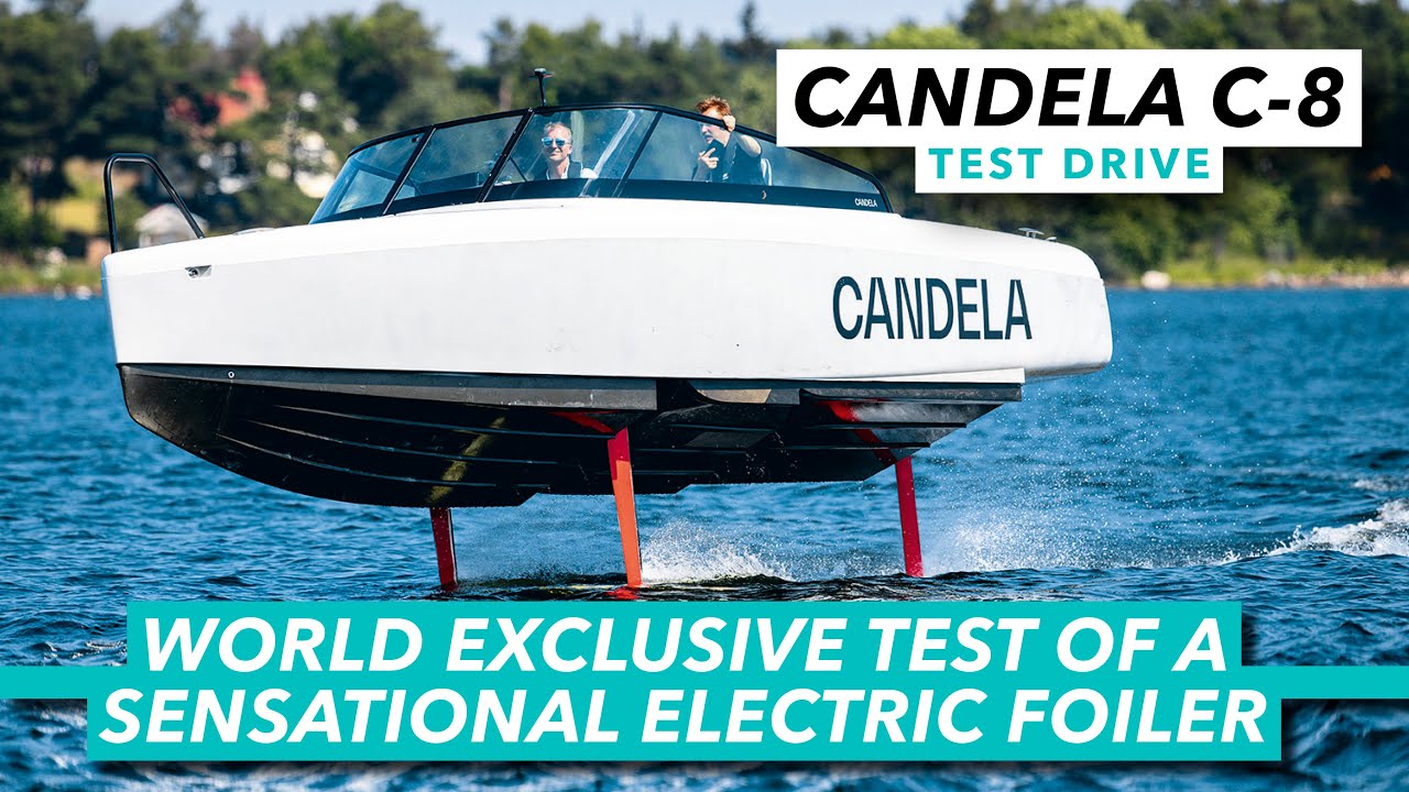 World exclusive test of a sensational new 'flying' electric boat | €290k Candela C-8 sea trial