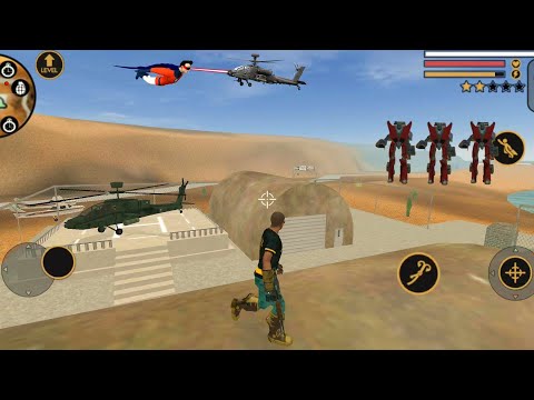 Vegas Crime Simulator (Vegas Hero Fight on Army Base) Army Helicopter Stole - Android Gameplay HD