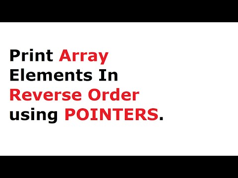 Reverse Of Array Elements Using Pointers