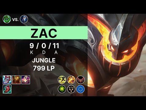 Zac Jungle vs Kindred - 799 LP Grandmaster - EUW 15.12