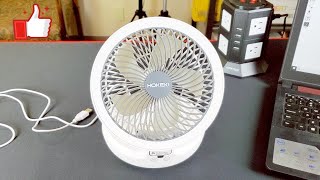HOKEKI USB Desk Fan with Night Breathing Light (up to 16 Hours on Full Charge)