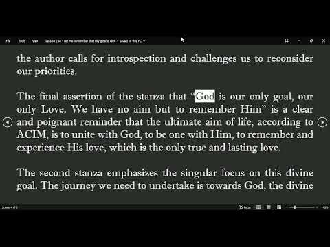 ChatGPT ACIM Lesson 258 - Let me remember that my goal is God