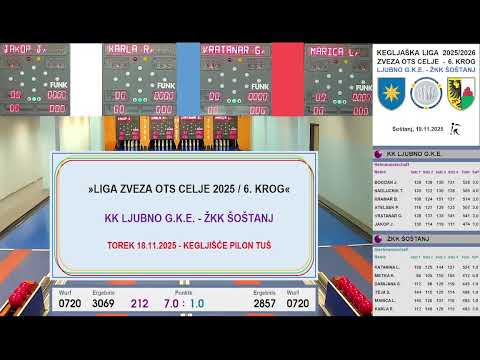 LIGA ZVEZA OTS CELJE / 6. KROG / KK LJUBNO G.K.E. - ŽKK ŠOŠTANJ / 18.11.2025