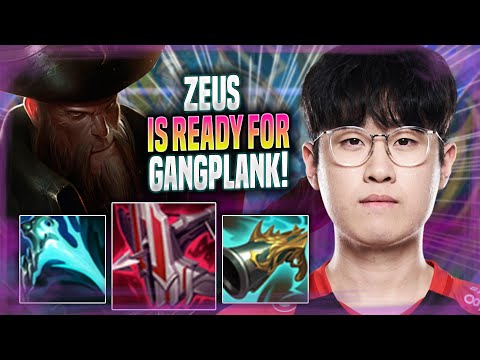 ZEUS IS READY FOR GANGPLANK! - T1 Zeus Plays Gangplank TOP vs Rumble! | Season 2022