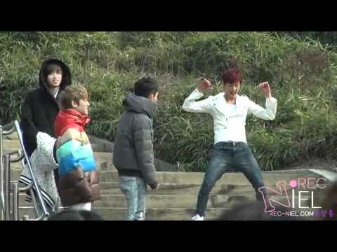 [FANCAM] 120108 Meerkat dances while the Pig, Chick and Fish looks on *LOL*