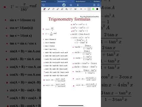 Important trigonometry formulas #exam #mathformula