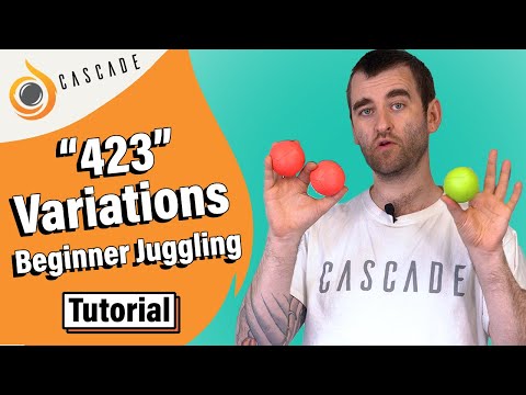 "423" Variations  - Beginner 3 ball juggling tricks - Tutorial