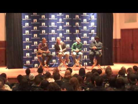 Jimmy Jam, RedOne, Adam Anders and Mohombi advising students at Gammy Career Day.MP4