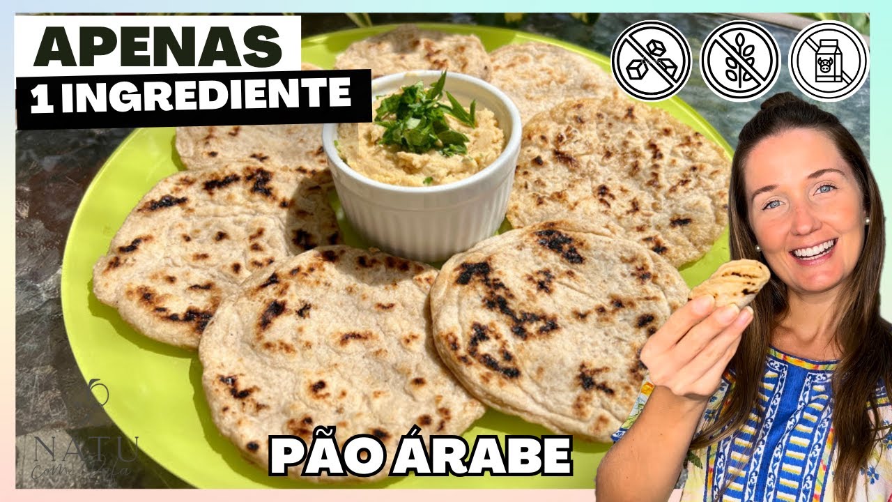 PÃO ÁRABE DE 1 INGREDIENTE SEM GLÚTEN, RICO EM FIBRAS E FÁCIL DE FAZER
