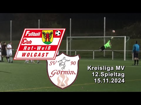 12. Spt. FC Rot-Weiß Wolgast II : SV 90 Görmin II 2:1 KL MV