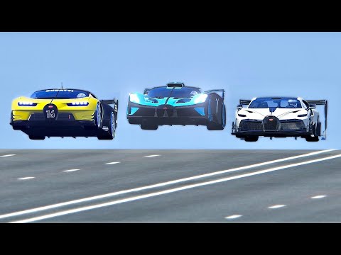 Bugatti Divo GTR vs Bugatti Bolide vs Bugatti Vision GT - Drag Race 20 KM