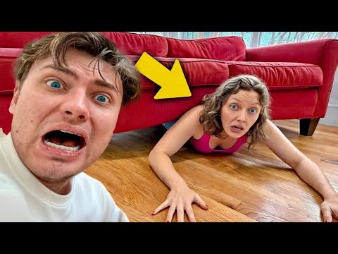 My Sister Got STUCK Under The Couch!