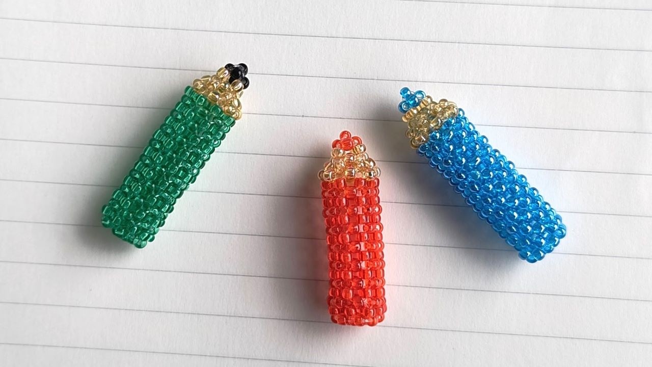 ビーズの鉛筆の作り方 How to make a beaded pencil.