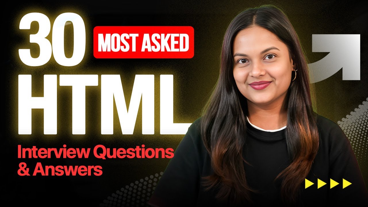 30 Important HTML Interview Questions & Answers for Freshers 2025 | HTML Interview Questions