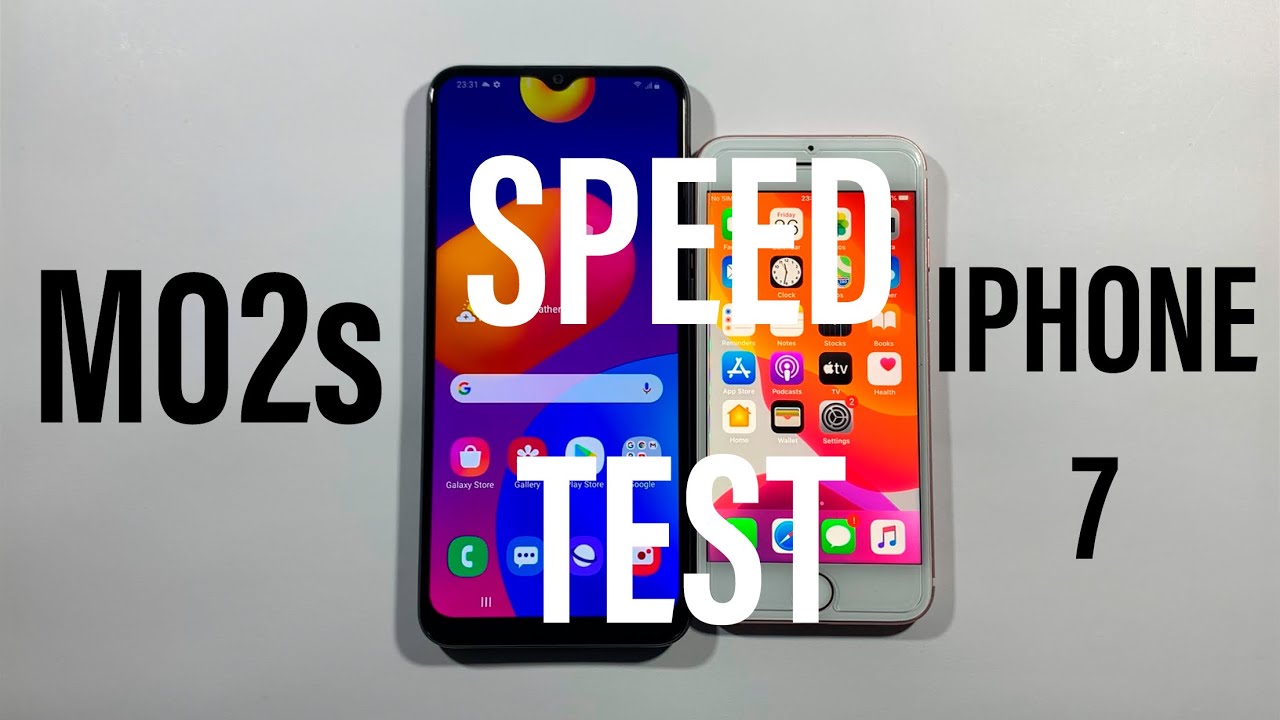 Samsung M02s vs Iphone 7 Comparison Speed Test