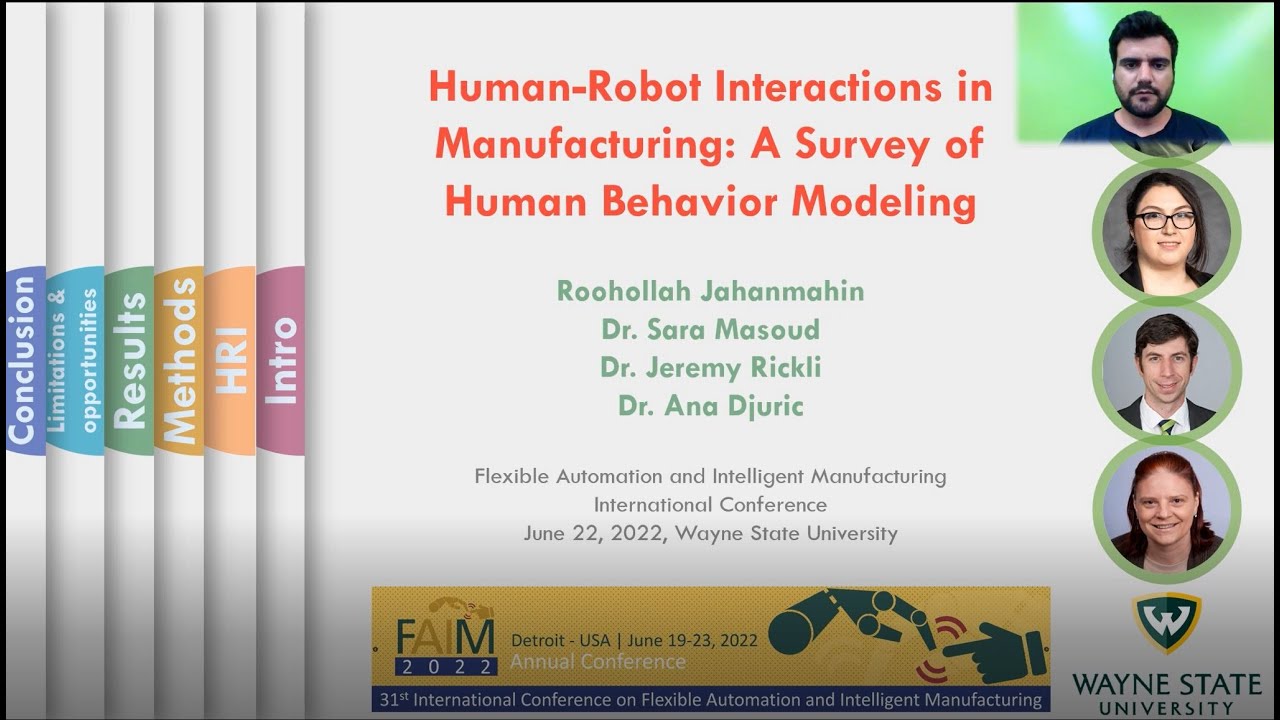 Human-robot Interactions in Manufacturing: A Survey of Human Behavior Modeling