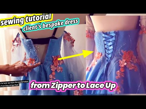 🧵 Converting My Client's Prom Dress from Zipper to Lace Up × How to Sew a Dress × Sewing Tutorial