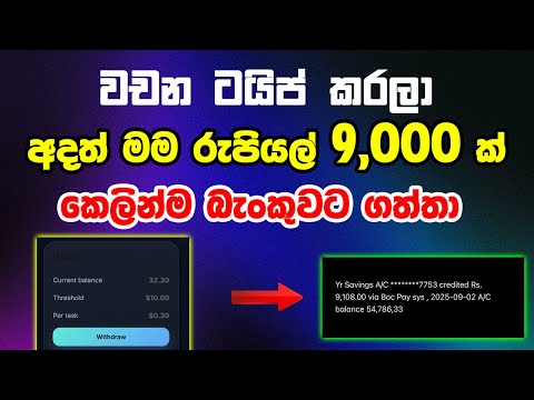 මම අදත් රුපියල් 9,000 ක් හෙව්වා -  online job Sinhala
