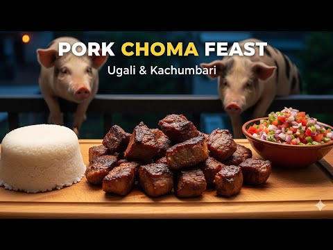 Pork Choma, Ugali & Kachumbari on my Balcony || Outdoor Cooking || BBQ pork on a jiko 