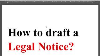 How to draft a legal notice? by Jeet Sinha