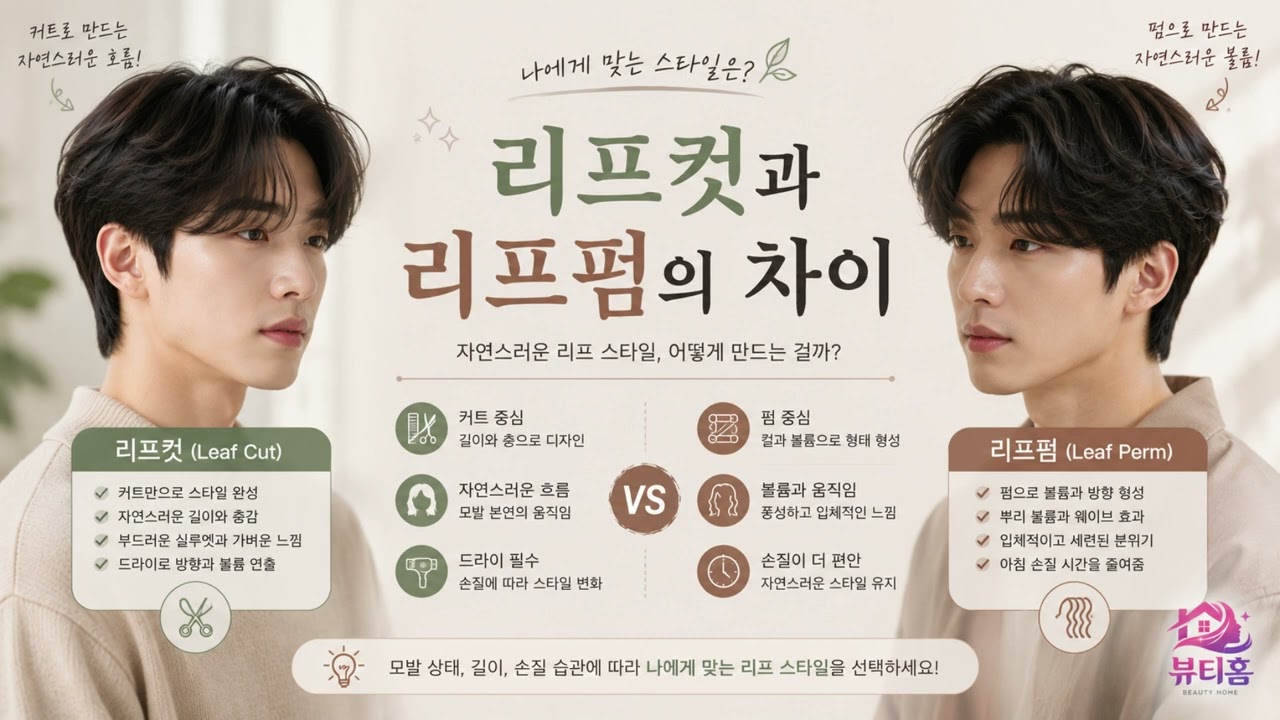 리프컷과 리프펌의 차이, 무엇이 다를까요?