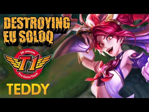 Destroying EU SoloQ: SKT T1 Teddy - Jinx Bot Lane - KDA 18/4/13