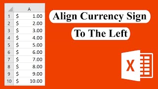 How to align currency sign to the left in excel