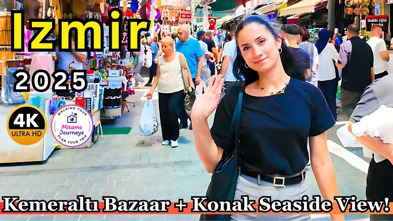 Izmir Turkey 4K Walking Tour | Clock Tower, Kemeraltı Bazaar & Konak Beach | May 30, 2025