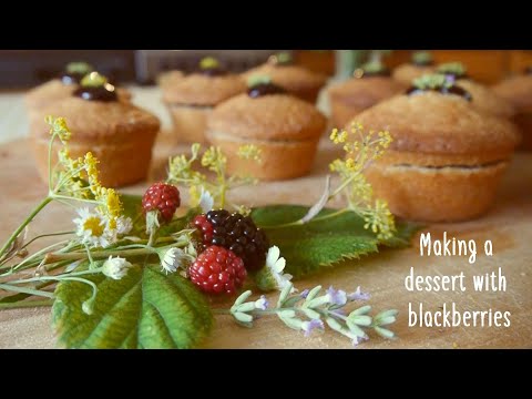 Delicious blackberry jam muffins