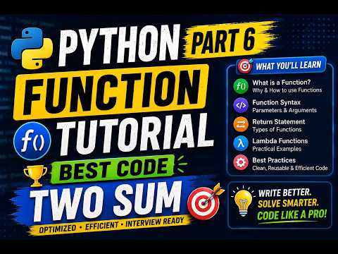 Python Part 6 Functions In Python Best Two Sum Solution