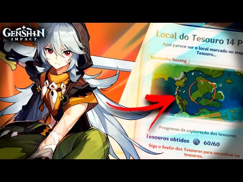 CAÇA AO TESOURO DIA 7 ÁREA  13 E 14 - SÓ PASSEI RAIVA GENSHIN IMPACT