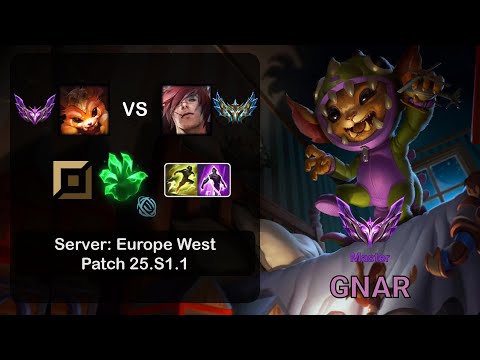 Gnar Top vs Sett - EUW Master - Patch 25.S1.1